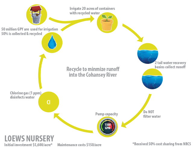 Loews Nursury infographic showing irrigation, recovery cycle.